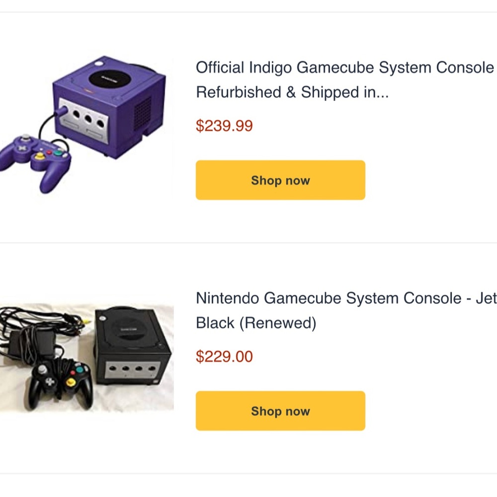 Pre owned game cube console with gameboy player. Includes everything pictured.